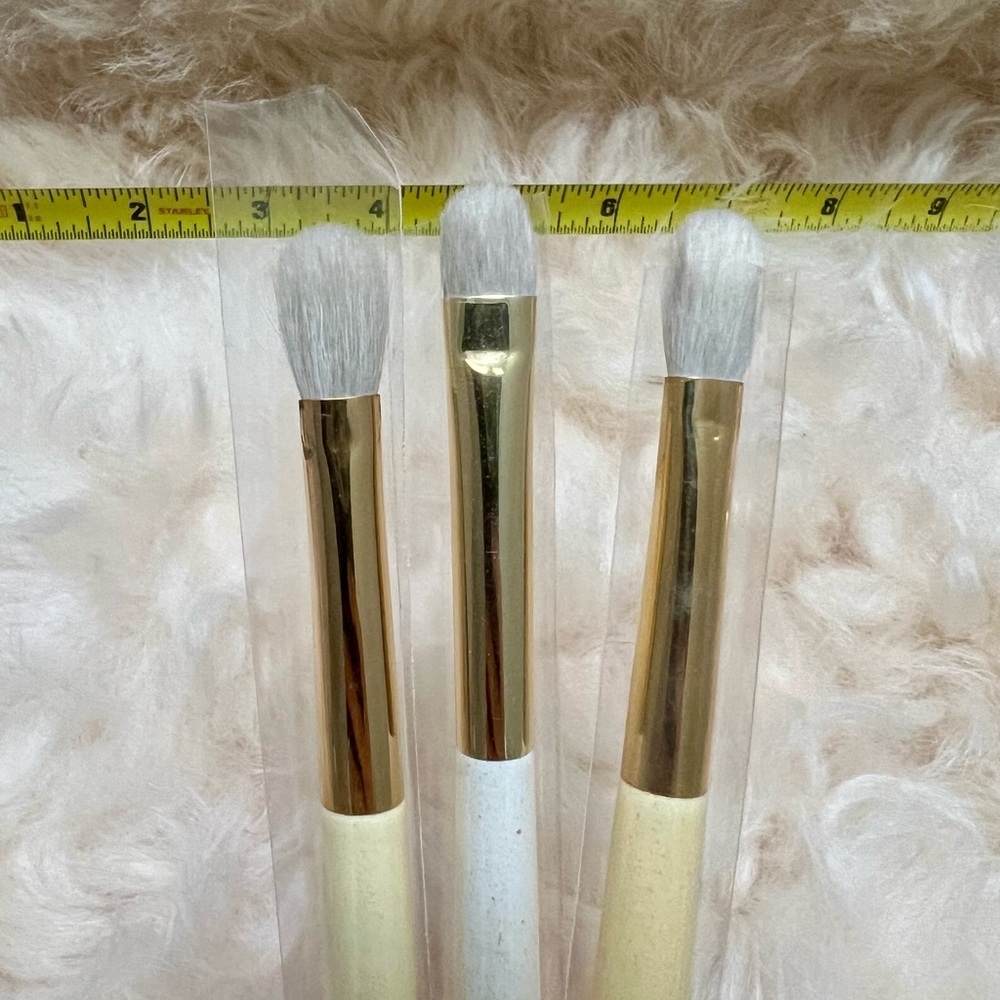 A set of three eyeshadow brushes